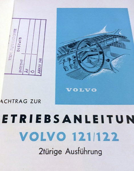 Volvo 122/122 twodoor Sedan 1962 Ownermanual (2617)